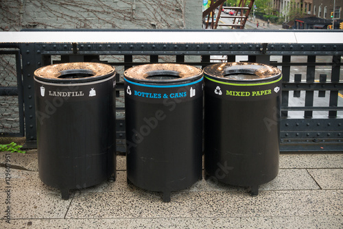 Photography trash bins in new york