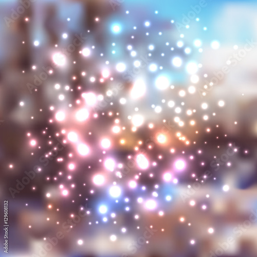 abstract holiday christmas background with lights  winter textur