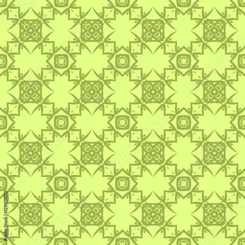 Yellow Ornamental Seamless Line Pattern. Endless Texture. Oriental Geometric Ornament