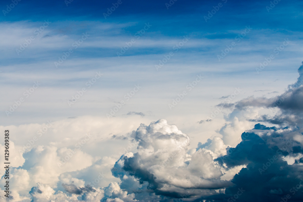 colorful dramatic sky with cloud at sunset