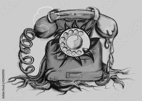 retro rotary dial telephone