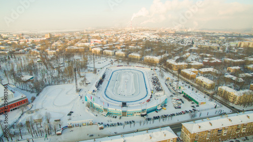 Fotografi Winter speedway on the ice