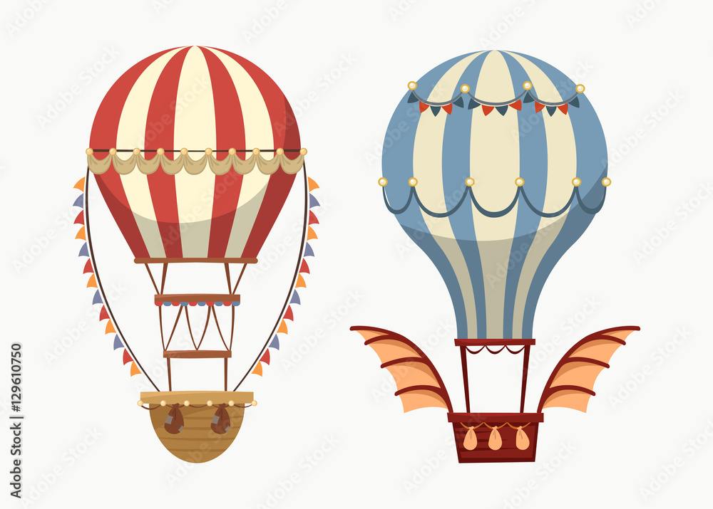 Fototapeta premium Transport air balloon with balance and lights