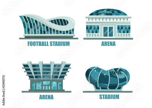 Glassware futuristic football or soccer stadium
