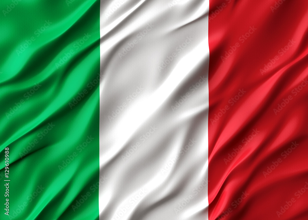 3d Waving colorful italy flag render