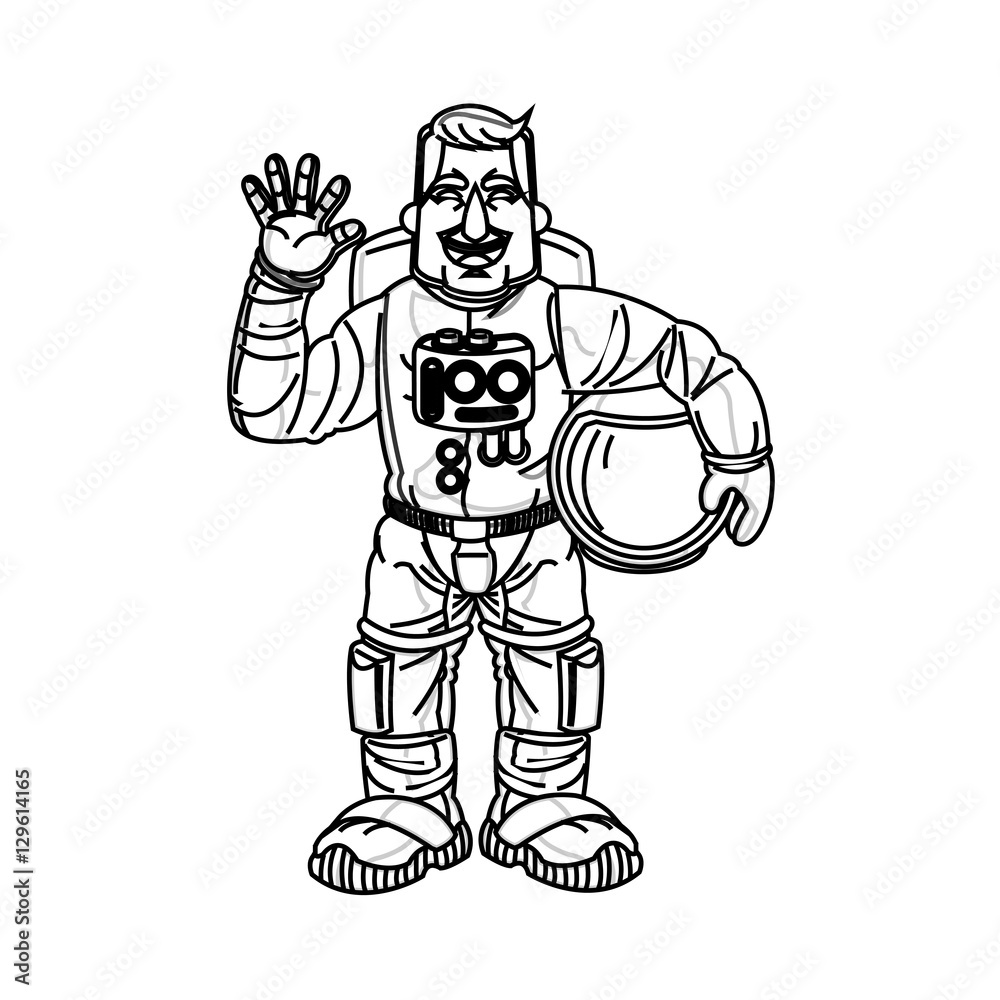 Astronaut cartoon icon. Spaceman cosmonaut pilot space and science theme. Isolated design. Vector illustration