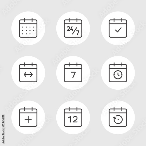 Calendar Vector Icons Set
