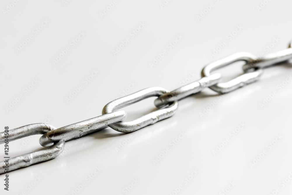 concept data protection metal chain on white background concept data protection metal chain on white background