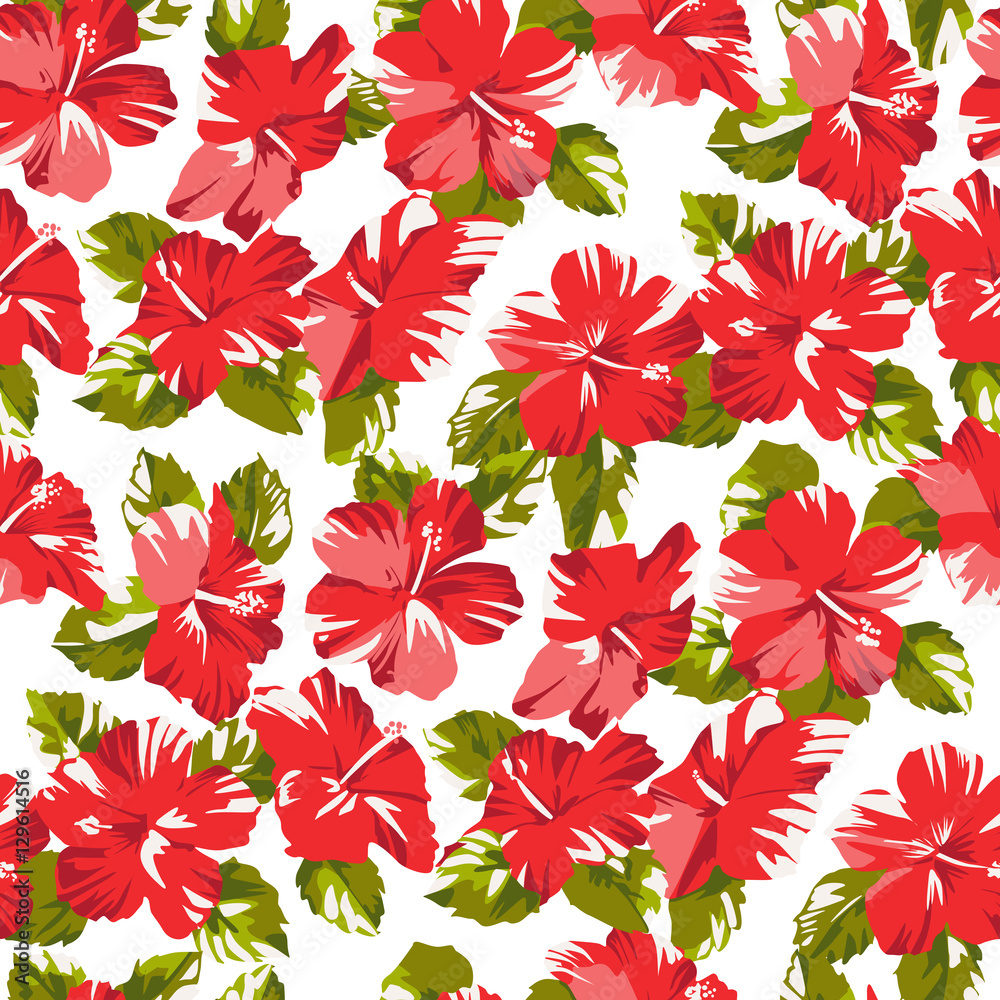 Seamless tropical flower hawaiian pattern Seamless tropical flower hawaiian pattern