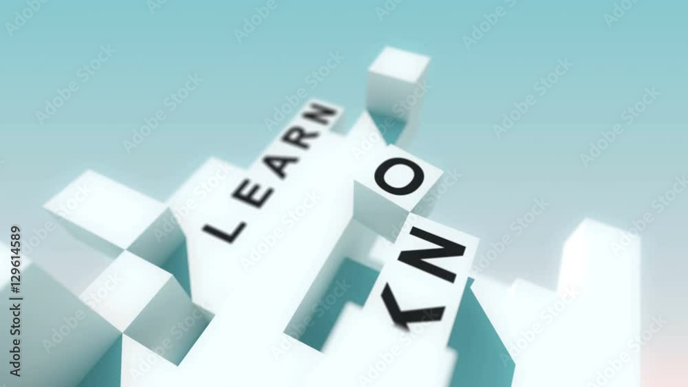 Education Words Animated With Cubes Education Words Animated With Cubes