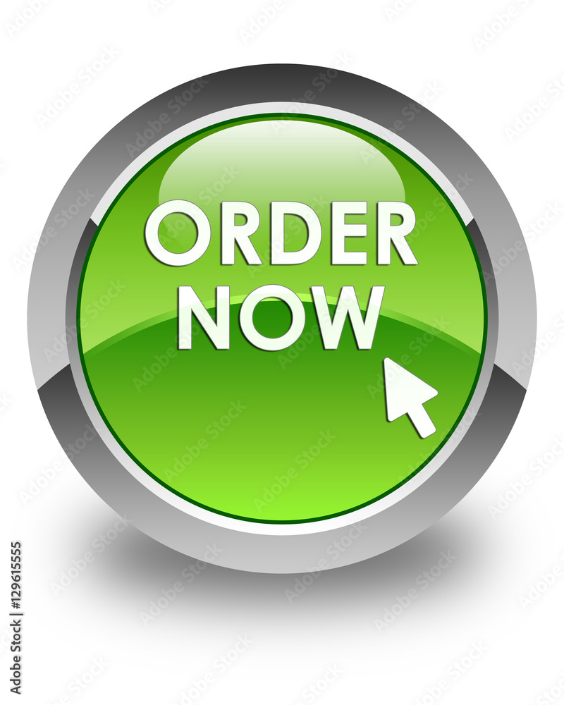 Order now glossy green round button Order now glossy green round button
