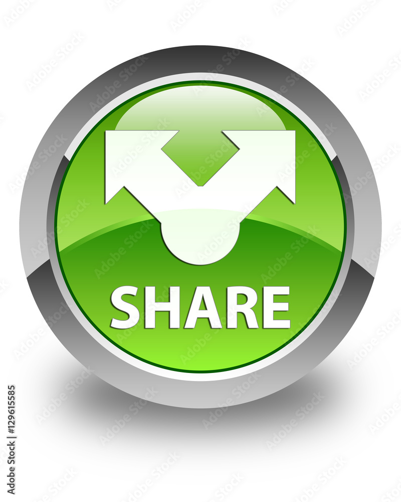 Share glossy green round button Share glossy green round button