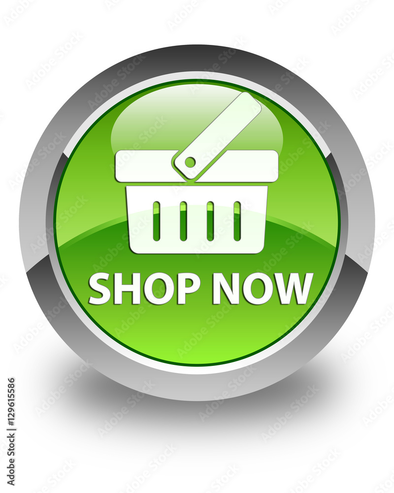 Shop now glossy green round button