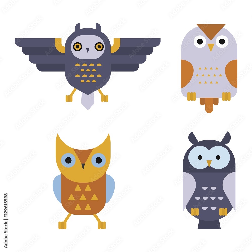 Owl wild bird cartoon vector. Owl wild bird cartoon vector.