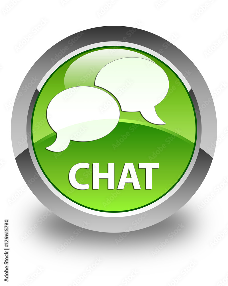 Chat glossy green round button Chat glossy green round button