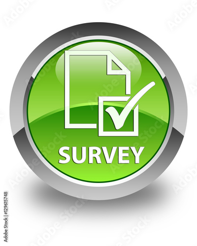 Survey glossy green round button