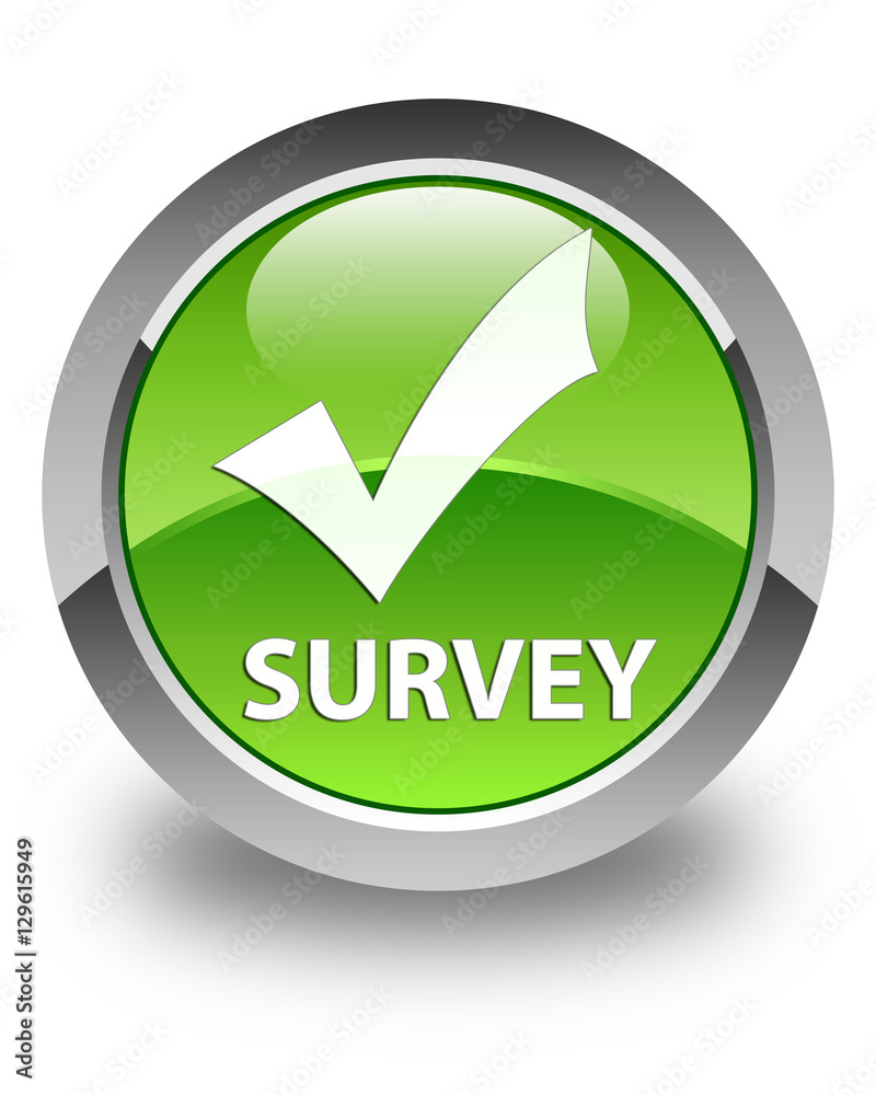 Survey (validate icon) glossy green round button Survey (validate icon) glossy green round button