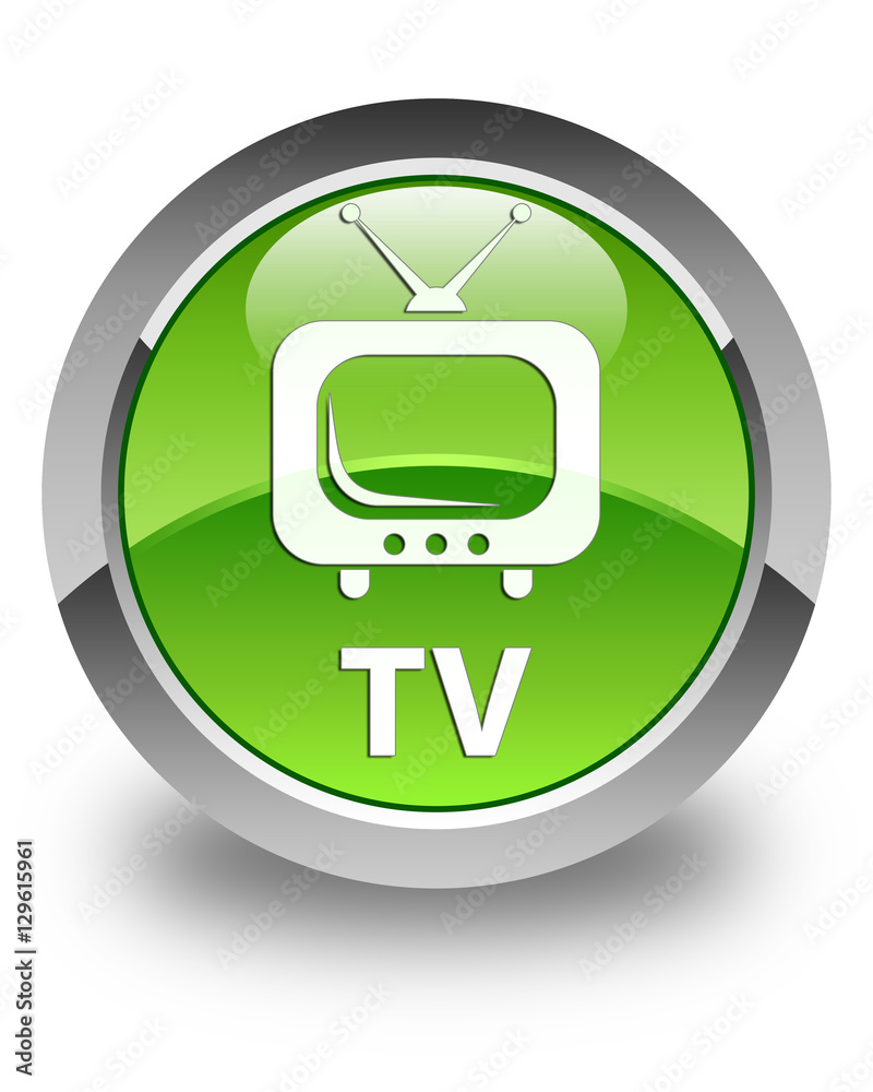 TV glossy green round button TV glossy green round button