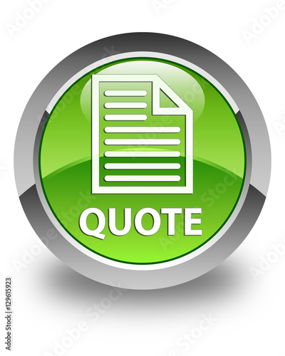 Quote (page icon) glossy green round button