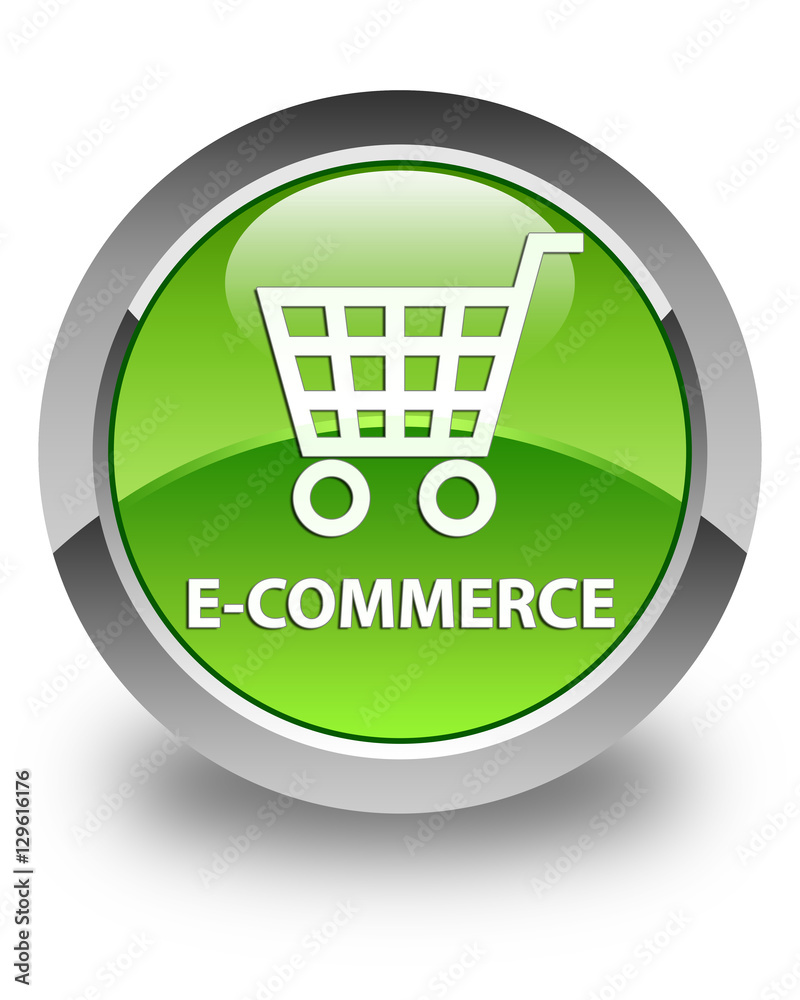 E-commerce glossy green round button E-commerce glossy green round button