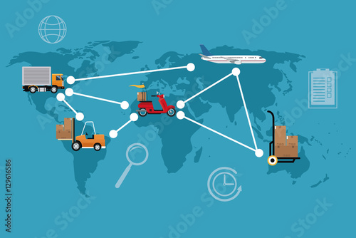 delivery concept different transport international vector illustration eps 10