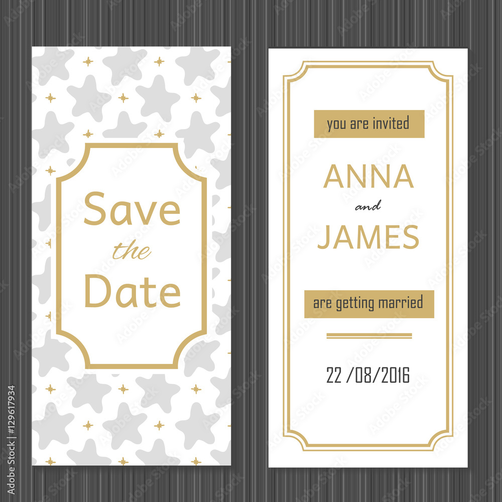 Modern Wedding invitation with a abstract design.