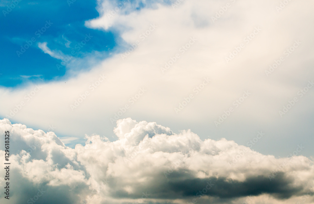 colorful dramatic sky with cloud at sunset