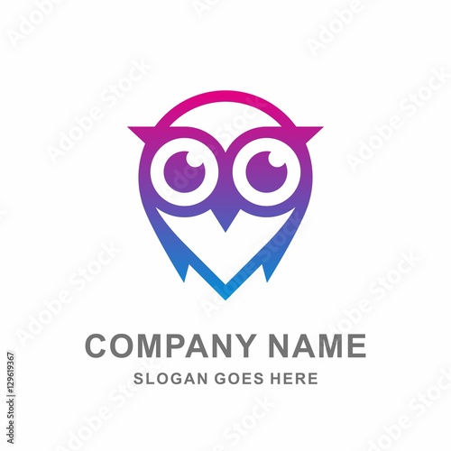 Owl Bird Mobile Phone Apps Cyber Security System Technology Computer Business Company Stock Vector Logo Design Template