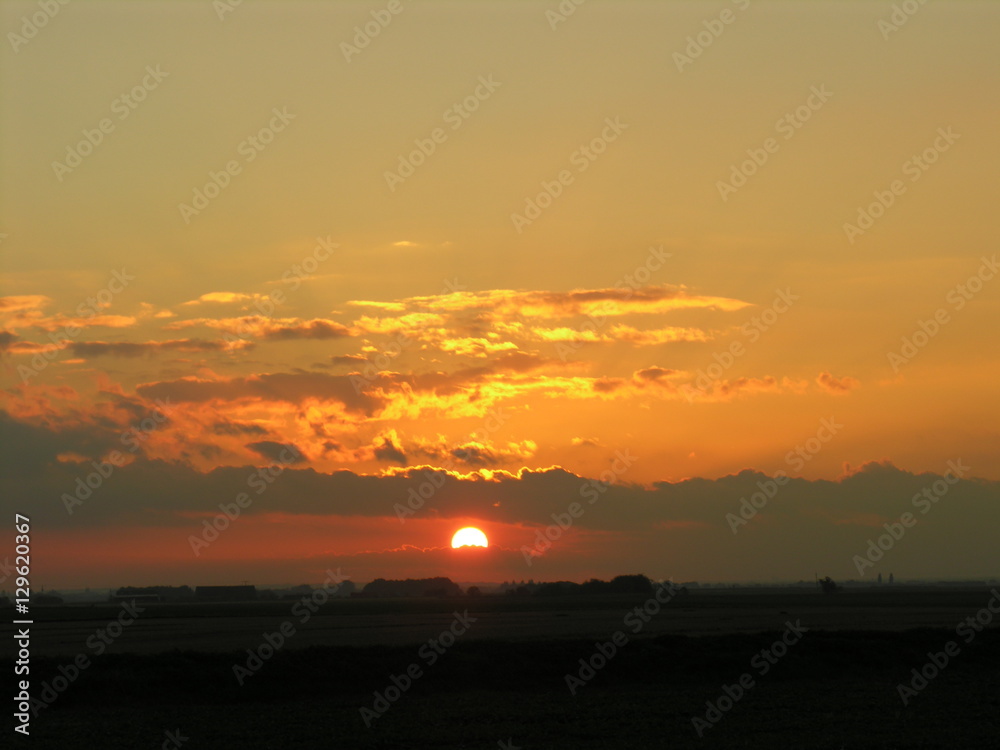 Sundown over the Lincolnshire Feens