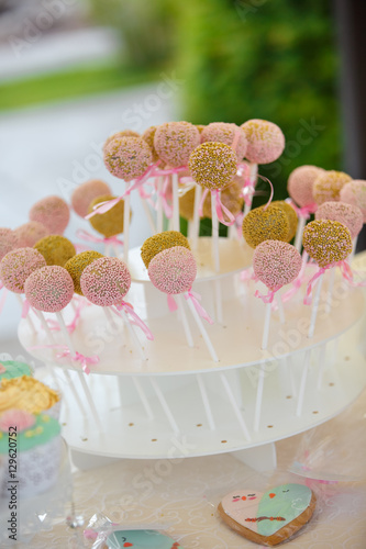 wedding candy bar outdoors photo