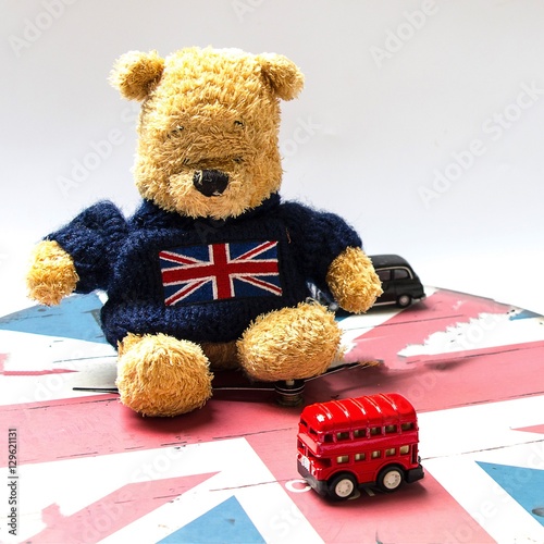 Bear in Union Jack sweater , idea for London theme.