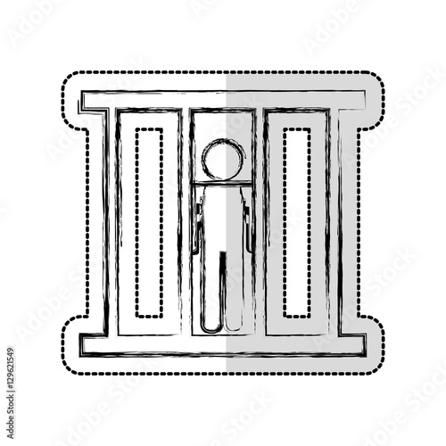 prisoner avatar silhouette icon vector illustration design
