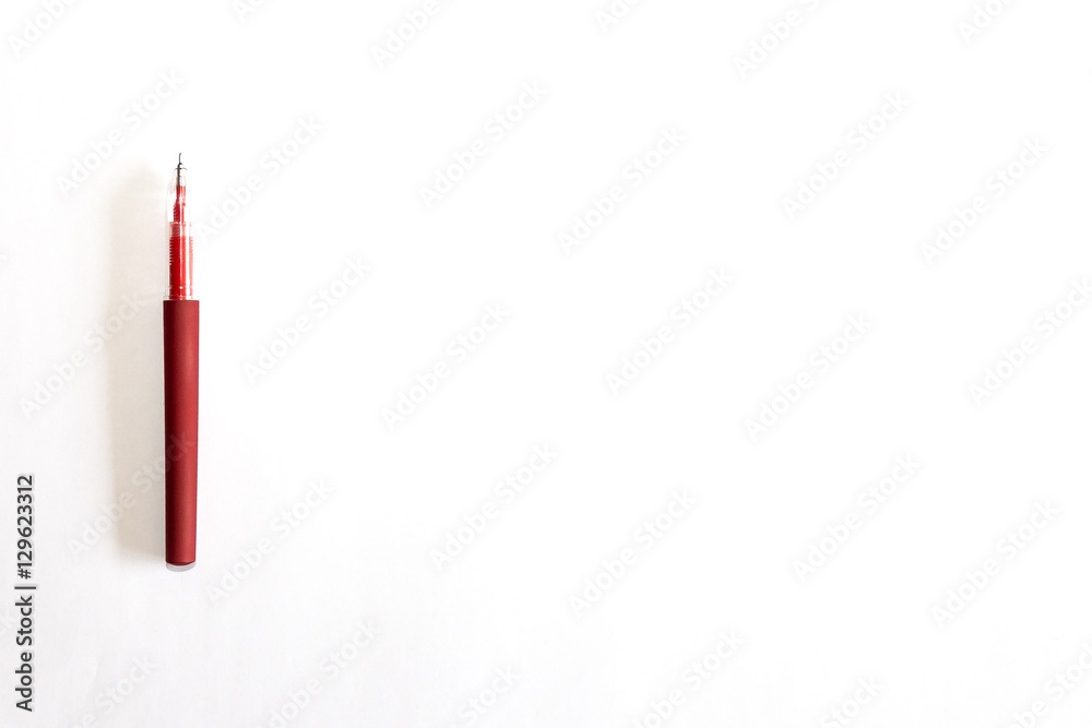 Red pen Isolated on white, template ready for your design Red pen Isolated on white, template ready for your design