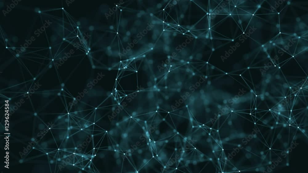 4k abstract loop color geometrical background with lines and dots