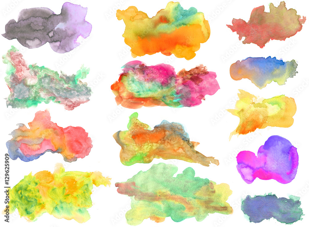 Watercolor elements for designers