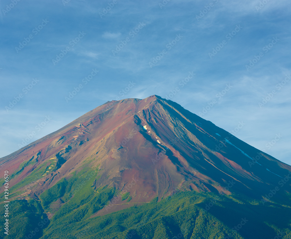 Mount Fuji Detail Morning Dirt Volcanic Cone