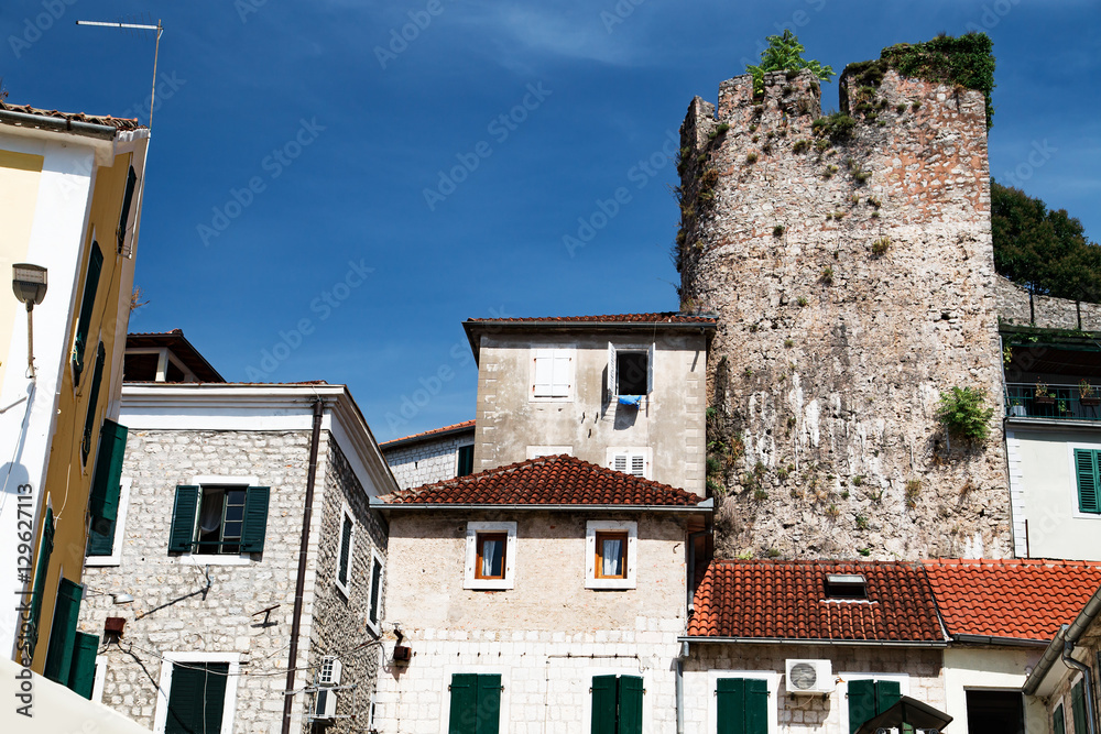 Naklejka premium Old town of Herceg Novi at daytime, Montenegro