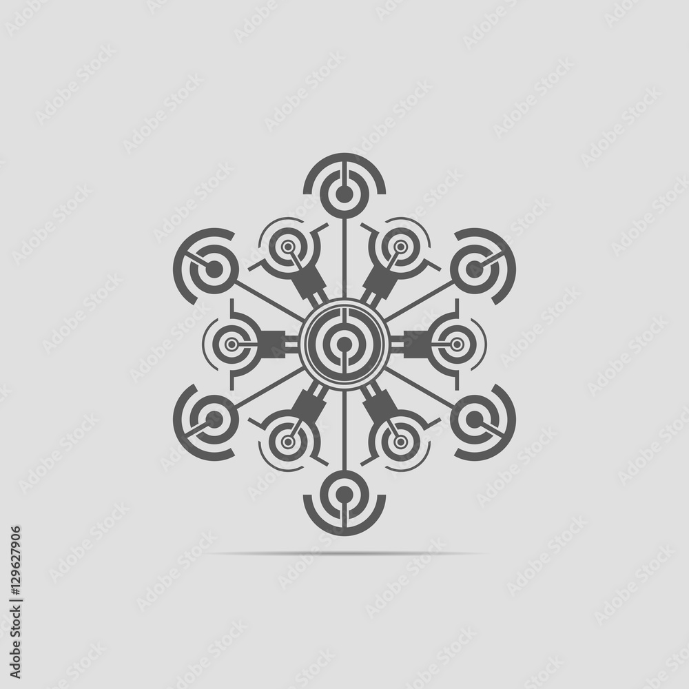 Obraz premium Abstract technology icon. Communication logo. Technology futuristic element.