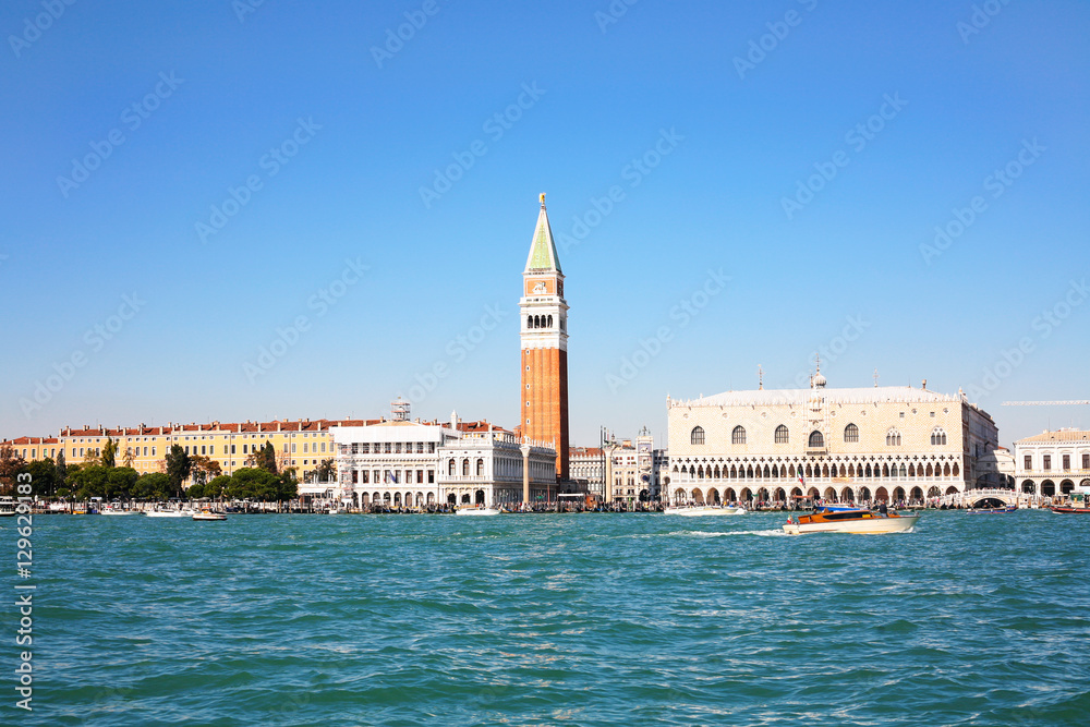 Doge Palace and campanile from San Marco basin