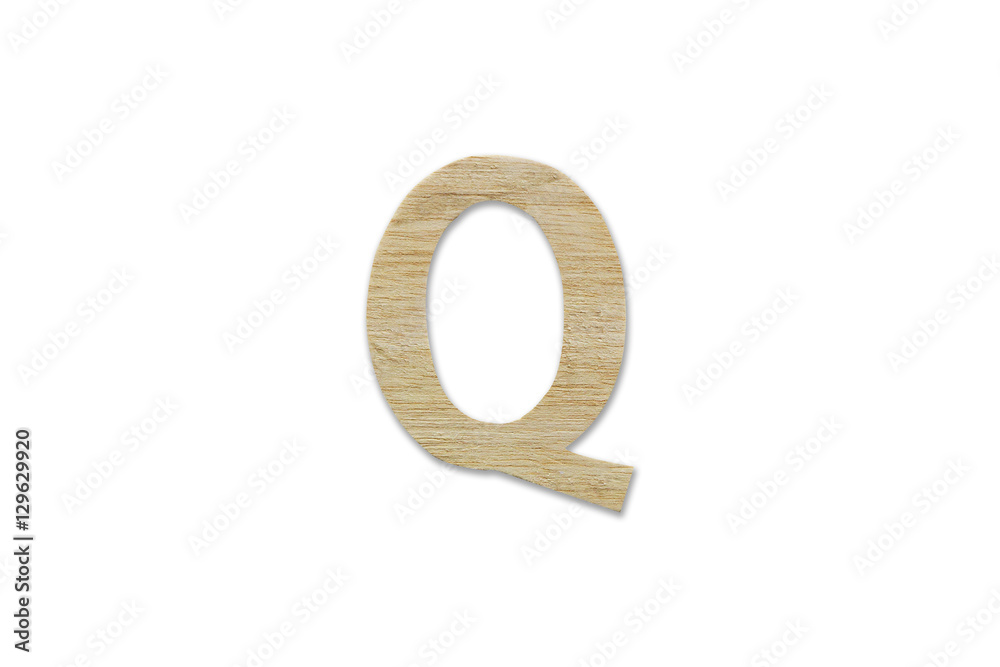 english alphabet Q made from wood isolated on white background english alphabet Q made from wood isolated on white background