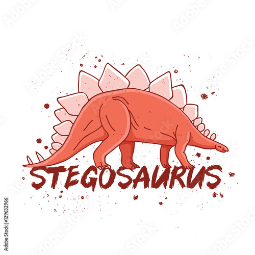 Stegosaurus. Big red dinosaur