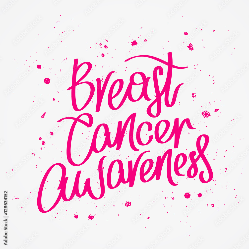 Breast Cancer Awareness. Trend calligraphy