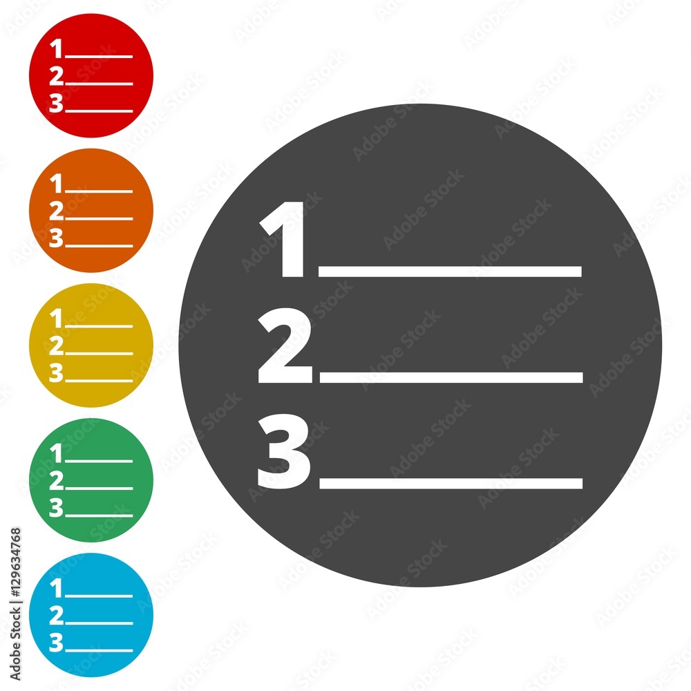 Obraz premium Numbered list icon