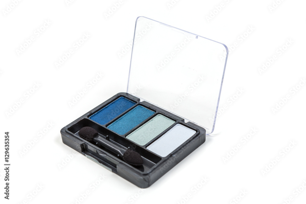 Blue eyeshadow palette isolated on white background Blue eyeshadow palette isolated on white background
