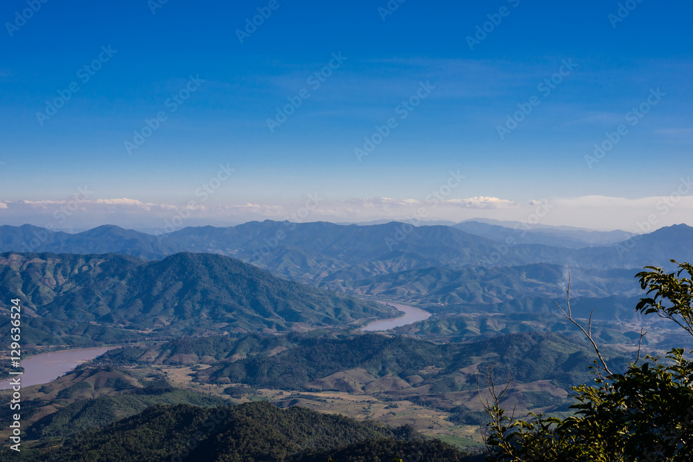 View from Doi Pha Tang viewpoint ,Chiang Rai province in Thailan