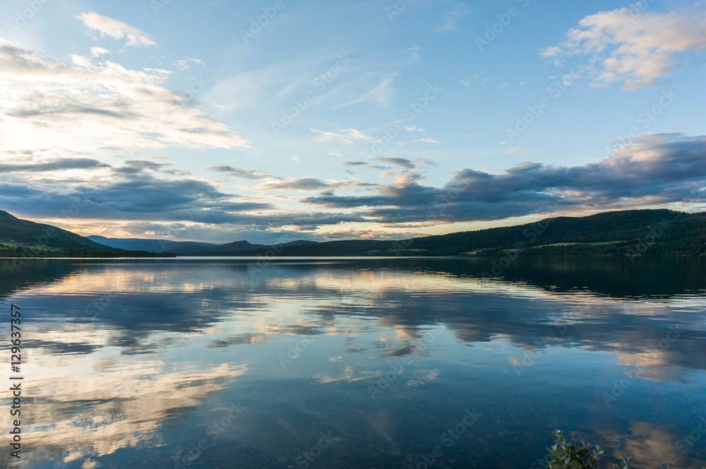 Fototapeta premium Romantic lake landscape in europe