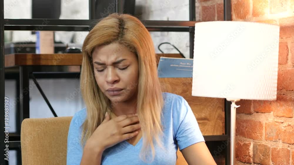 Coughing Sick Black Woman, Cough Coughing Sick Black Woman, Cough