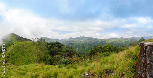 Panoramic view in Munnar in western Ghats, Kerala, Idukki district, India