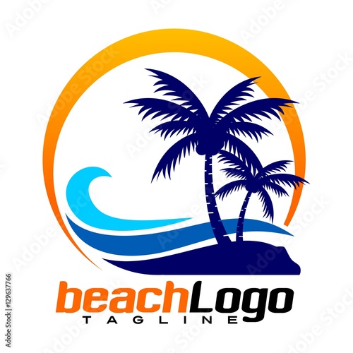 beach vector logo