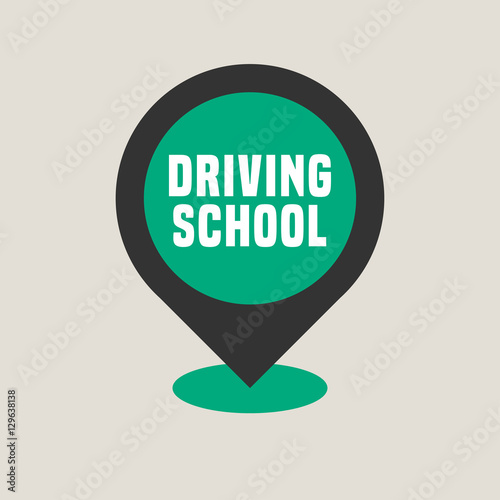 Driving school vector logo, sign, symbol, emblem